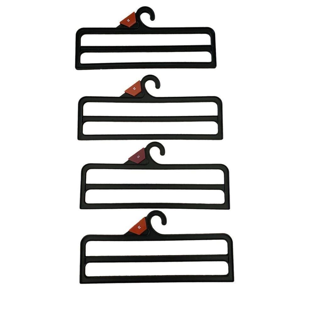 Bundle of 4 Plastic Pants Hangers Clothing Storage Organization